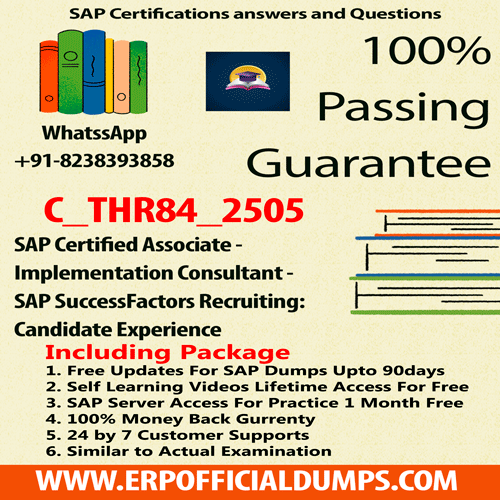 sap successfactors recruiting candidate experience certification C_THR84_2505